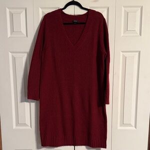 Torrid Burgundy V-Neck Sweater Dress